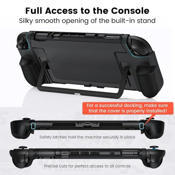 Switch 2 Grip Case (2025) Dockable, Slim Console Hard Cover Gamepad-Style - Picture 5 of 10